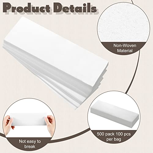 Leelosp 500 Pack Large Non Woven Wax Strips for Body and Facial Hair Removal, Different Sizes - Soft Waxing Paper for Effortless Hair Removal
