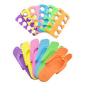 48 Pairs Spa Party Pack of Anti-Slip EVA Pedicure Slippers & Premium Toe separators Two Tone Soft & Durable - Bulk 6 Fun Colors Ideal for At Home Spa Party & Nail Salon