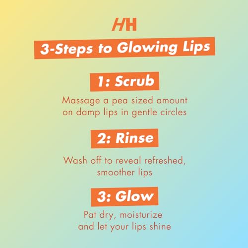 Handmade Heroes Turmeric & Vitamin C Lip Scrub Set ? 2 Pack Natural Vegan Sugar Polish Lip Exfoliator - Brightening & Conditioning for Dark, Dry, Chapped Lips