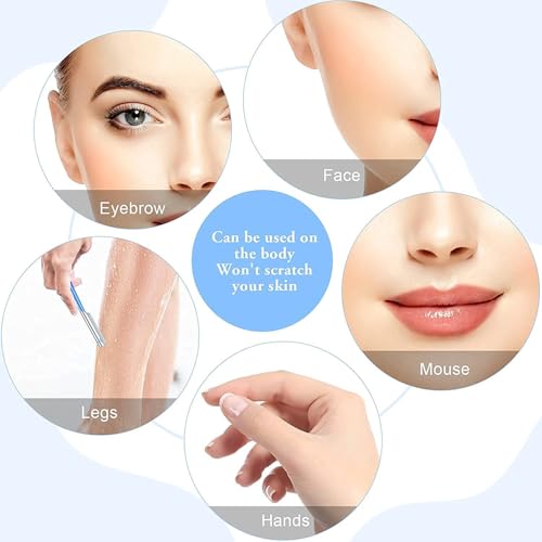 10Pcs Face Razor for Women, Exfoliating Dermaplaning Tool, Precision Blade, Comfort Grip Handle, Travel-Friendly, Easy to Clean