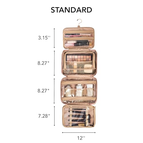 Pink Travel Toiletry Bag, Medium Makeup and Cosmetic Organizer for Women, Hanging toiletry bag, Clear toiletry bag, Cute toiletry bag