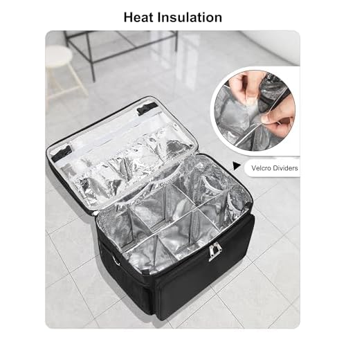Hairstylist Travel Bag, Large Capacity Hairdressing Bag with Detachable Dividers, Professional Cosmetology Bag for Hairstylists with Dual-Layer Design, Hair Tools Organizer for Travel - Black