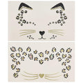 CBLUO 2 Pcs Halloween Temporary Stickers Cat Face Gems Jewels Women Cat Rhinestone Masquerade Face Tattoos Crystal Makeup Sticker Glitter Holiday Festival Dress Up Cosplay Birthday Party Supplies