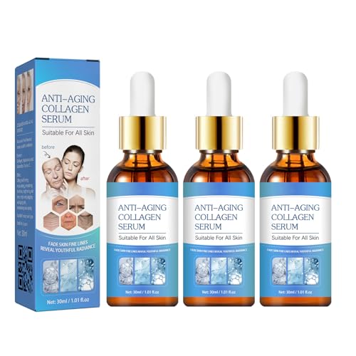 3 Pcs Stock Solution Facial Serum£¬ Anti-aging Collagen Face Serum£¬Facial Skin Nourishing Hydrating Moisturizing Skin Care Essence£¬Tighten Skin£¬Reduces Wrinkles and Fine Lines£¬1.01 FL OZ Each