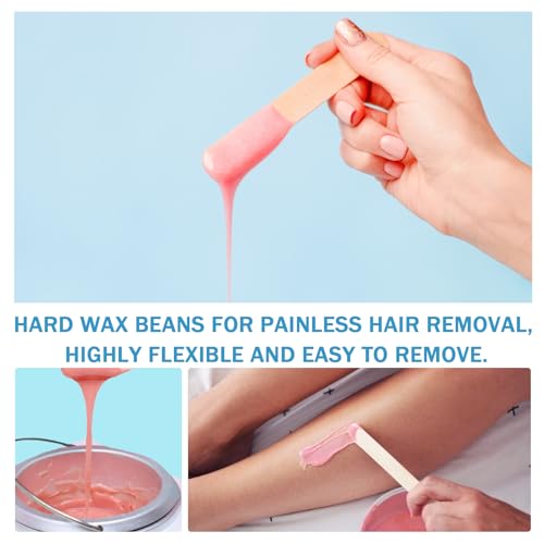 12PCS Hard Wax Beads for Hair Removal,Hair Removal Wax Beads for Face and body,At Home Waxing Bead with Sticks,Waxing Kit for All Skin Types