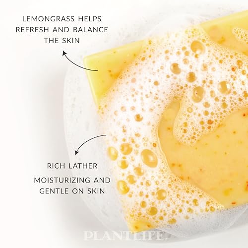 Plantlife Lemongrass Bar Soap - Moisturizing and Soothing Soap for Your Skin - Hand Crafted Using Plant-Based Ingredients - Made in California 4oz Bar