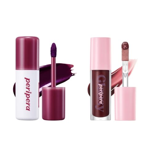 Peripera [Bundle] PEEL OFF LIP STAIN 01 BLACK CHERRY + INK GLASTING LIP GLOSS 06 MADE IT