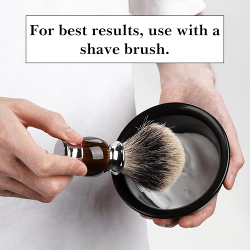 Linkidea Men's Shaving Soap Bowl, Internal Texture Whip Quick Rich & Thick Lather Shaving Bowl, Shaving Cup for Wet Shave (Black)