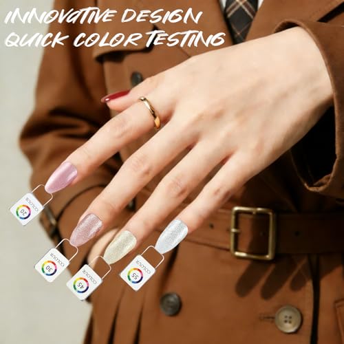 120 Magnetic Nail Color Book,Leather Magnetic Color Display Book with 120PCS Magnetic Tips & 1-200 Number Labels,Perfect for Nail Polish Nails Art Design(Pink)