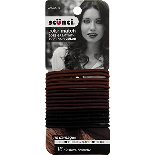 Scunci 16 Piece 3970503a048 Brunette Elastics, 0.8 Ounce