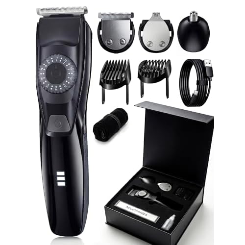 40 Precisions Electric Beard Trimmer for Men, Mens Grooming Trimmer for Beard, Mustache, Face and Ear Hair, Multi-Series Clipper, Waterproof, USB C Charging, Soft Pouch, Wide Blade, Gift Box