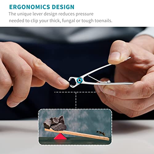 SZQHT Extra Wide Jaw Opening Nail Clippers for Thick Nails Cutter for Ingrown Toenail Clippers & Fingernails Manicure Set,Pedicure Kit,Men & Women(Silver) (Pack of 2)