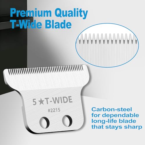 2215 T Wide Adjustable Trimmer Blades for Wahl 5 Star Series Detailer (8081) & Cordless Detailer LI (8171), Model 2215