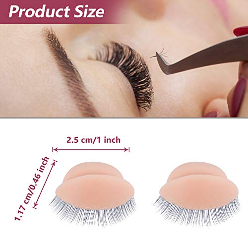 6 Pairs Replacement Eyelids for Mannequin Head - Removable Realistic With Eyelashes for Eyelash Training Practice Makeup Extensions