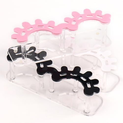 Acrylic 8 Holes Tweezer Holder for Eyelash Extensions Tweezer Stand Display Storage Eyelashes Extension Supplies (Black)