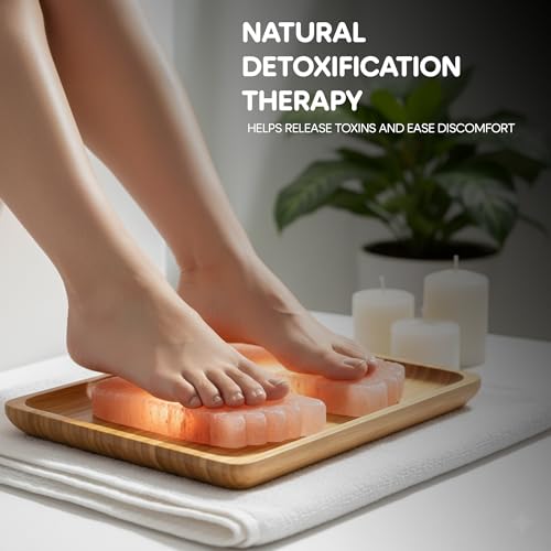 Himalayan Salt Foot Bricks ? Pack of 2, 100% Natural Detox Stones (10"x4.5"x1") Foot Shape, for Relaxation & Spa Therapy