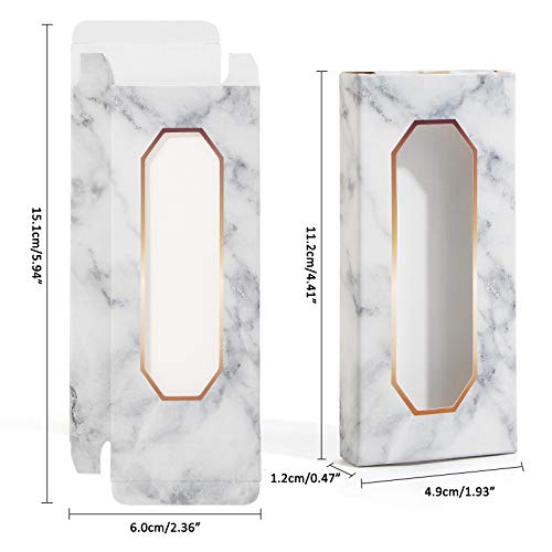 MAGEFY 30 Pieces Eyelashes Packaging Box, Empty Eyelash Boxes Lash Box Packaging Marble Paper Eyelash Storage Box Soft Paper Lash Case