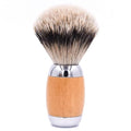 Taconic Shave's Extra Dense 100% 3-Band Silvertip Badger Luxury Shaving Brush ?Deluxe Beechwood and Chrome Handle - Shaving Stand Included