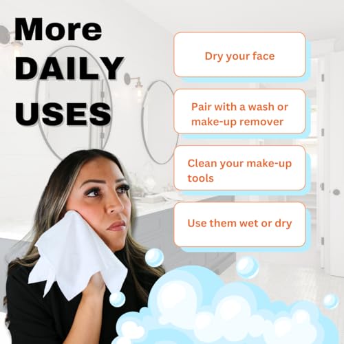 Large Disposable Face Towels, Facial Wipes, Super Soft and Thick Shaving Face Towels XL, Daily Makeup Remover Tissues, Dry Clean Cloths for Sensitive Skin, 10"¡¿12"