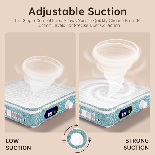 Nail Dust Collector, Powerful Vacuum Fan Vent Dust Collector Extractor Dust Suction Machine for Acrylic Nails Polishing, Nail Salon,White