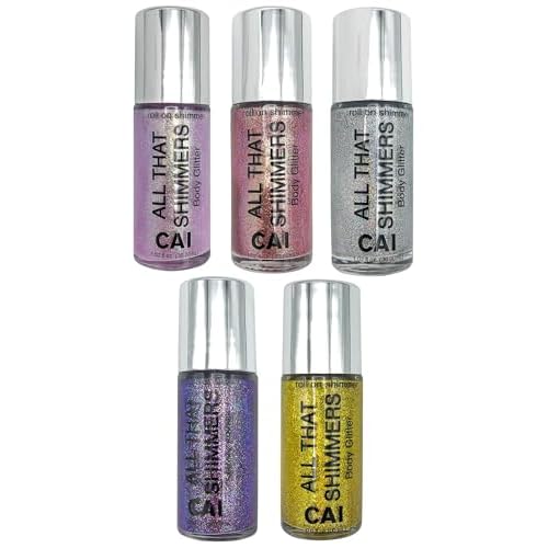 Hair Glitter Gel Body Glitter & Face Glitter for Women/Kids(5 Pk Stardust Unicorn) Iridescent Holograph Roll-on Cosmetic-Grade Makeup, Apply Without Glue, Easy to Take Off & Keep Skin Clean