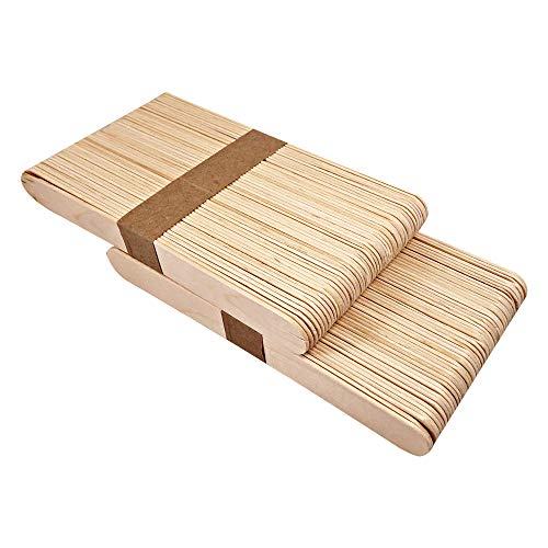Waxness Wax Necessities Extra Polished Birchwood Rounded Body Wax Spatulas Applicators 100 Pack