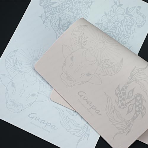 Guapa 3pcs Silicone Pre-Printed Tattoo Practice Skin with 9 Unique Patterns Tiny Tattoo Practice Skins with Design (Pink Sheet)