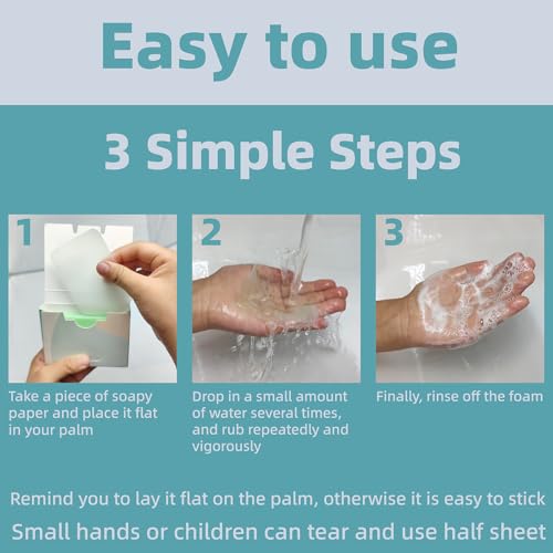 Paper Soap Sheets for Hand Washing - (300 Sheets) Portable Dissolvable Mini Travel Soap for Camping, Hiking, Outdoor Adventures - Large Size Hand Soap Sheet£¨Various Pack£©
