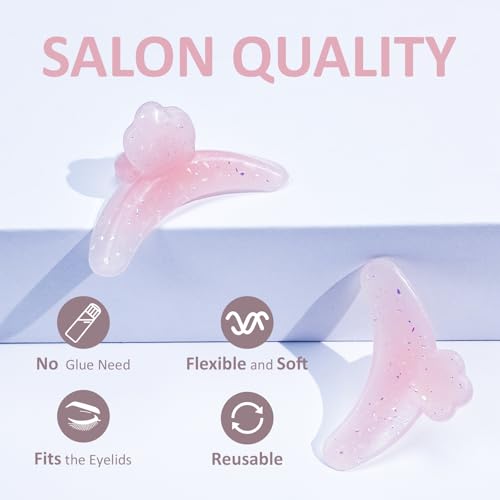 PERMANIA Lash Revise Pad, Eyelash Fix Shields Reusable Lash Separator Palette Silicone Plate Lash Lift Tool (Pink)