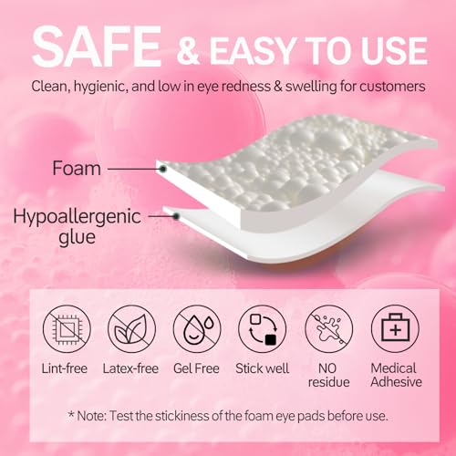 Eye Pads Lash Extensions(1000 Pcs) - Akissos Premium White Foam Under Eye Patches,Eyepads with eye Care for Lash Extensions | Lift | Tint | Remove, Beauty Tools, Elastic, Thick, No Expiry & No Slip