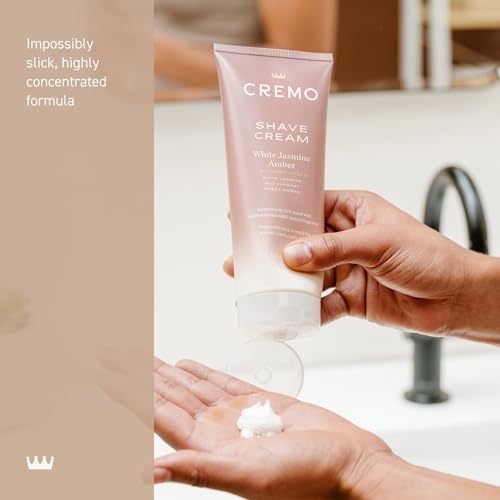 Cremo Women¡¯s Shaving Cream Sensitive Skin, Moisturizing, White Jasmine Amber, Ultra-Slick Shave Cream for Women, Fights Nicks, Cuts and Razor Burn, 6 Fl Oz