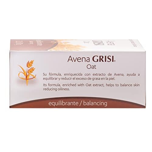 Grisi Oat Soap Cleansing Balancing Soap with Natural Oat Assists in Balancing your Skin and Moisturizing it Delicate Skin AntiAcne Exfoliating Bar Soaps., White, (Pack of 12)