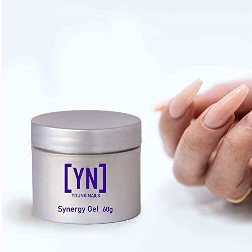 Young Nails Synergy Gel System, Building Gel - Hard Builder Gel, Superior Adhesion & Strength, Structured Nail Gel Builder - Build Gel, Pink, 60g