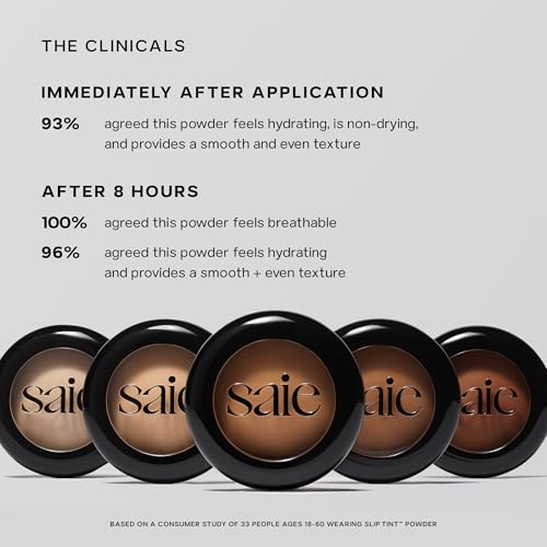 Saie Slip Tint Baked Setting Powder - Translucent Powder for Face Makeup with a Natural-Radiant Finish - Blurs, Brightens & Smooths Complexion - Translucent 2 - Light to Medium (0.24 oz)