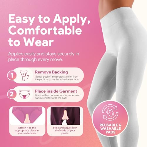 Seamless Concealer Cover for Women (3 Pack), Seamless Smooth Cover, Premium Skin-Safe Silicone Hiders, Invisible Smooth Coverage with Magnetic Storage Case for Leggings & Fitted Outfits