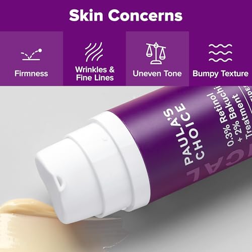 Paula's Choice CLINICAL 0.3% Retinol + 2% Bakuchiol Face Serum Treatment, Anti-Aging Serum for Face with Ceramides, Hylauronic Acid, Vitamin C & E, Deep Wrinkles & Fine Lines, Fragrance-Free, 1 oz