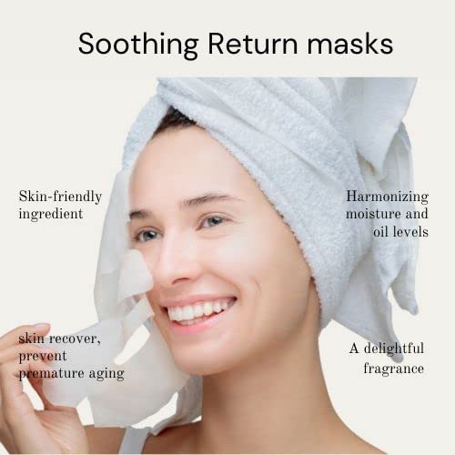 Syn Bio Beta Glucan 7 Pack Premium Korean Sheet Masks - Instantly Hydrating Face Masks with 5 Types of Hyaluronic Acid and Antioxidants