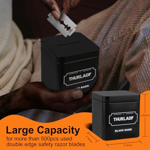 Razor Blade Disposal Container, Matte Black, Large Capacity, Holds Over 500 Blades, Safe & Recyclable