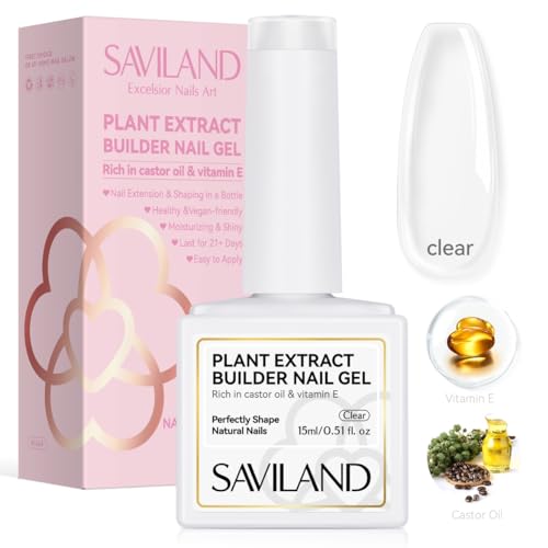 SAVILAND Electric Nail Drill Professional: 35000RPM PRO Nail Drill Kit with 15ml Clear Builder Nail Gel in A Bottle