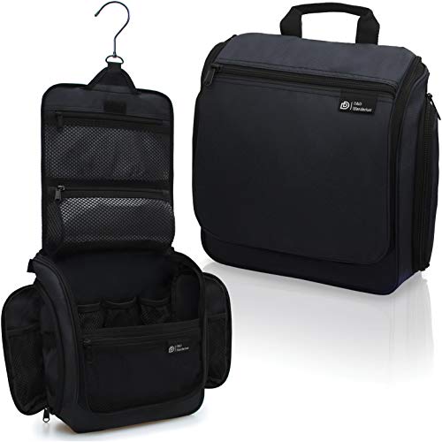 DD D&D Wanderlust D&D Hanging Travel Toiletry Bag for Men and Women ? Cosmetics, Makeup and Toiletries Organizer Kit with 10 Compartments, YKK Zippers, XXL Metal Swivel Hook, Water-Resistant Nylon