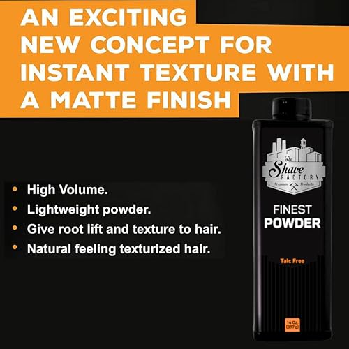 the shave factory Barber Best After Haircut or Shave Powder, White, Neutral, Classic Deodorizing Powder for Men, Protects Against Sweat and Body Odor 14 oz. 397 gr.
