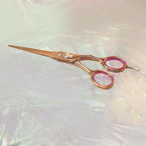 Cricket Shear Xpressions 5.75" Professional Hair Cutting Scissors - Barber Scissors, Japanese Stainless Steel, Comfort Silencer, Ideal for Stylists and Home Use, Hey Rosie - Rose Gold
