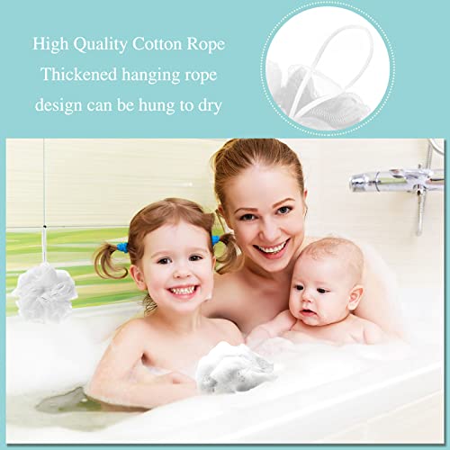 Chengu 80 Pcs Loofah Bulk Sponge Bath Sponges for Shower Bath, Travel, Baby, Women, Men, 20g (White)