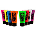 Blacklight Face and Body Paint 1.7oz - Set of 8 Tubes - Neon Fluorescent