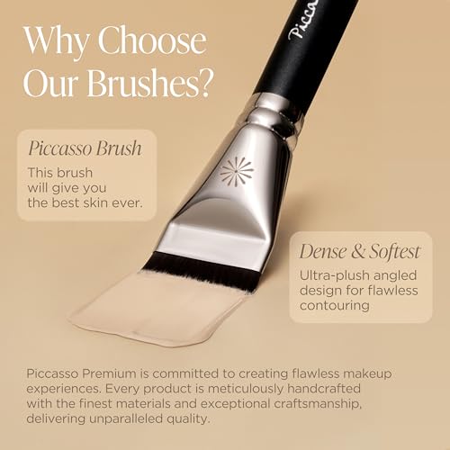 Piccasso Brush 270 Concealer Brush ? Perfect for Under-Eye and Spot Coverage, Ideal for Face Makeup, Works with Cream and Liquid Concealers, Perfect Liquid Blush Brush, Genuine Korean Product.