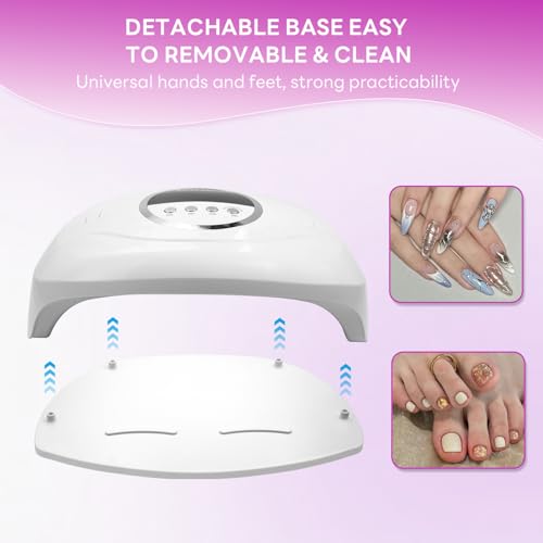 320W UV LED Nail Lamp, Professional UV Nail Dryer Light with 84Pcs LED Beads, Fast Gel Curing 4 Timer Setting Auto Sensor, Portable Handle Gel Polish for Salon and Home Nail Art Tools