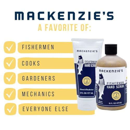 MacKenzie's Fisherman Hand Scrub - Gifts for Men - Gifts for Fishermen - Gifts for Cooks - Gifts for Gardeners - Hand Cleanser - Hand Deodorizer - 16 oz.