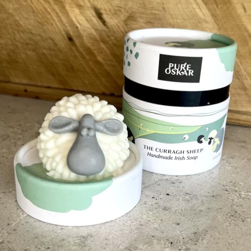 Curragh Sheep Handmade Irish Soap Natural Moisturizing Ingredients Cute Quirky Fun Irish Gift, Made in Ireland, Gift-boxed