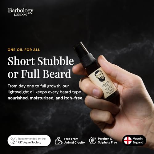 Vegan Multi-Purpose Beard Oil for Eliminating Dandruff and Impurities in Hair, 1.02 oz