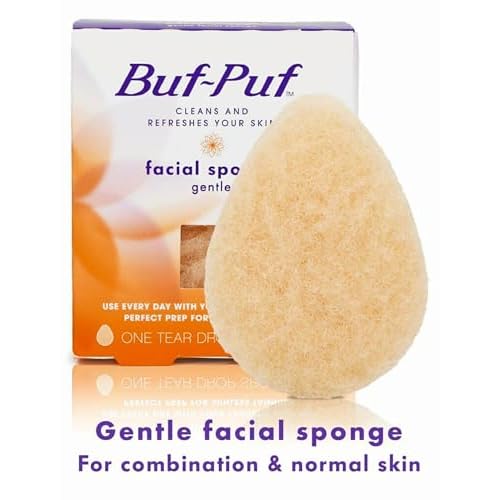Buf-Puf Gentle Facial Sponge, Dermatologist Developed, Removes Deep Down Dirt & Makeup That Causes Breakouts and Blackheads, Reusable, Exfoliating, 6 Count